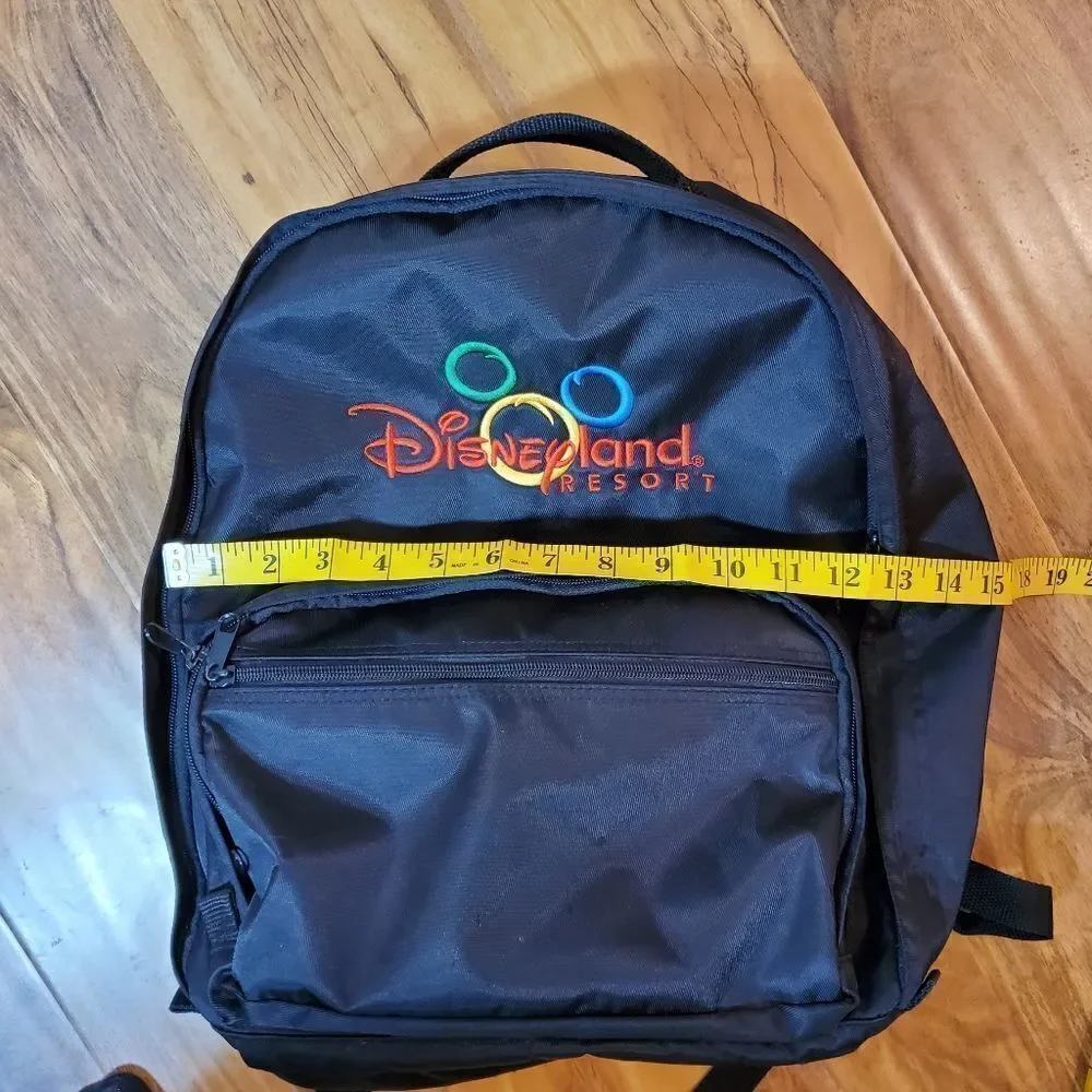 Disney Resort Black‎ Backpack With Inner Pockets And Zippers Embroidered logo